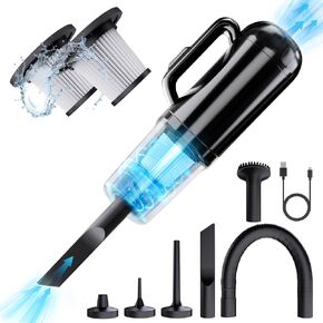 LAMA Cordless Handheld Vacuum for Car, 12000PA Car Vacuum Cleaner Rechargeable - 2 HEPA Filters- 3 in 1 Dust Buster - Air Blower - Hand Pump, Portable Hand Vacuum for Car Desk Keyboard Home Carpet