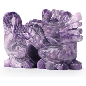 2" Amethyst Dragon Gifts Dragon Statue Mini Dragon Figurines for Adults Good Luck Handmade Animal Sculpture