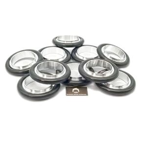 bmotiontech Centering Ring Set for ISO-KF Flange KF16 / KF25 / KF40 / KF50 < Aluminum Centering Ring, NBR Buna-N O-Ring > (10 PCs, KF25)