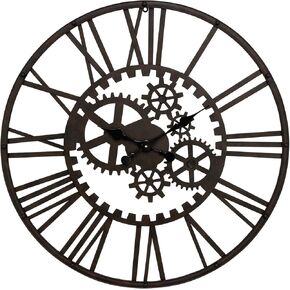 Deco 79 Metal Gear Wall Clock, 32" x 2" x 32", Black
