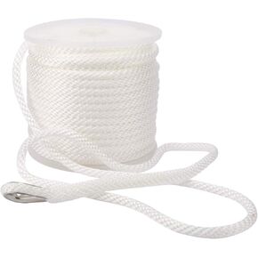 NovelBee 1/2" x 200' Premium Solid Braid MFP Anchor Line,Best Polypropylene Rope with Stainless Steel Thimble (White) in Saudi Arabia