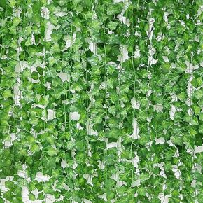 38Pack Fake Ivy Garlands Leaves Artificial Vines Faux Green Hanging Plants for Bedroom Wall House Decor Outdoor Wedding Photography Backdrops, Non-discoloring (Green) in Kuwait
