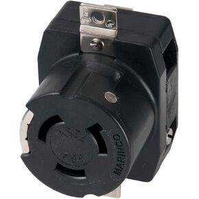 Marinco 6370CR Marine 2-Pole 3-Wire Electrical Dockside Receptacle (50-Amp, 125-Volt, Female, Black)