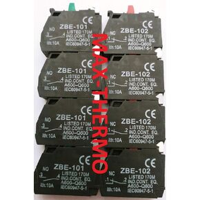 8 pcs. 4 of ZBE-102 + 4 of ZBE-101 FITS for TELEMECANIQUE Schneider Contact Block