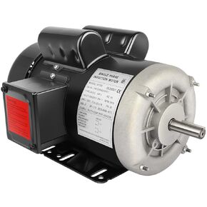 5HP Electric Motor 3450 RPM Farm Duty Single Phase Motor 56 Frame 208-230V 5/8" Shaft Diameter, 60Hz CW/CCW TEFC