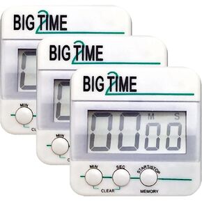 Ashley ASH10210-3 Productions 100-Minute Big Time Too Up/Down Timer, White, 3 Pack