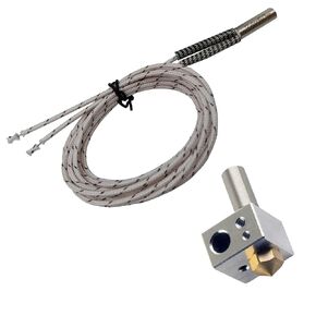 MK10 Hotend Kit and 24V 50W Ceramic Cartridge Heater for 3D Printer Extruder Upgraded Accessories