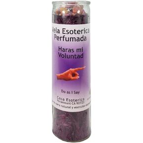 DO AS I SAY-Palm Wax Spiritual Intention Spell Candle-[Purple] | Vela CASA ESOTERICA PERFUMADA- (HARAS MI VOLUNTAD)