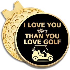 I Love You More Than You Love Golf Golf Ball Marker with Magnetic Hat Clip, Funny Golf Gift for Men Woman