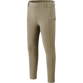 MoFiz Girls Horse Riding Pants Summer Full Seat Silicone Kids Equestrian Breeches Youth Schooling Tights Zipper Pockets