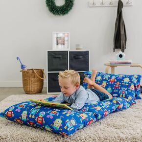 Wildkin Kids Floor Lounger: Ideal for Boys and Girls, Travel-Friendly, Perfect for Sleepovers - Pillow Lounger for Kids, Requires Standard Size Pillows Not Included (Mermaids)