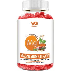 VitaGlobe Magnesium Citrate 300mg Gummies - Support Healthy Bones, Muscles, Energy & Relaxation, 60 Count