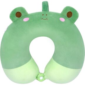 Kids Travel Pillow, Kid Neck Pillows with Eye Mask Cute Axolotl U Shaped Neck Pillow, Neck Support Travel Pillow for Road Trip, Airplane, Travel Pillow for Kids & Adults