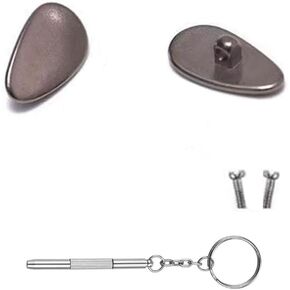 Eyeglass Nose Pads Metal Frames Titanium Glasses Nose Piece Screw Sunglass Nose Pads Glasses Repair Kits with Screws, Nose Pads and Screwdriver