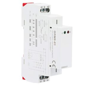 Electronic Impulse Relay, GRM8-01 Impulse Relay - Power Terminal LED Status Indicators 35mm DIN Rail Mount Relay Latching Relay Memory Relay AC/DC 12-240V (50-60Hz)