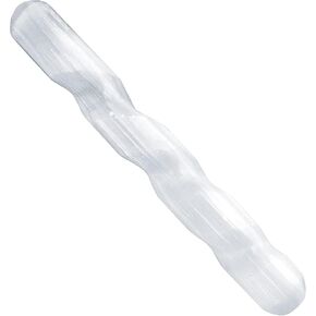 Selenite Crystal Round Spiral Wand, Healing Crystals wand for Spiritual Protection and Meditation, Best for Home Décor & Gift, White – 6 Inches