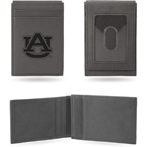 Rico Industries NCAA Auburn Tigers Gray Laser Engraved Front Pocket Wallet Laser Engraved Front Pocket Wallet - Compact/Comfortable/Slim