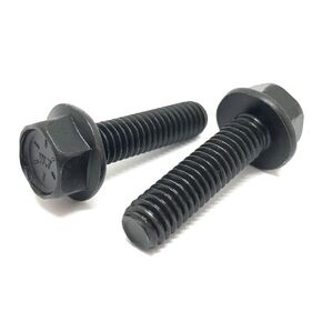 (100 Pieces) 1/4-20x1/2" Grade 8 Hex Flange Bolts Screws UNC Coarse Full Threads Phos & Oil