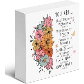 Christian Gifts, Home Décor Accents, Bible Quotes, You Are Beautiful, Wood Box Sign, Christmas, Birthday, Thanksgiving, Easter Gifts, Girls Room Decorations, Gifts for Family, Friends, etc. (032)
