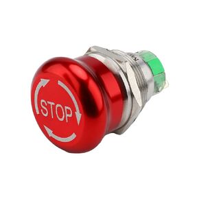 22mm Emergency Stop Push Button Switch Stainless Steel Metal 5A 250V SPDT