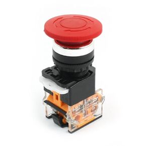 uxcell Self Locking Type Red Mushroom Push Button Switch 440V 10A LA38/203