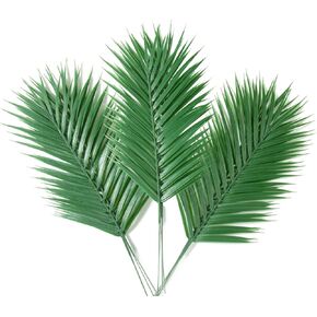 16 قطعة من أوراق النخيل الاصطناعية، سعف النخيل الصناعية الكبيرة محاكاة نباتات استوائية أوراق سفاري مع سيقان لحفلات هاواي لواو وحفلات الزفاف وأعياد الميلاد in Kuwait