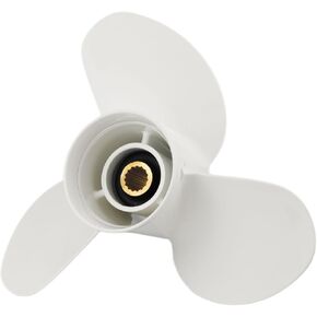 Outboard Propeller for Yamaha Engine 50/60/70/75/80/85/90/115/130HP, 15 Spline Tooth, RH, Boat Motor Aluminum Alloy Propeller Replacement # 6E5-45945-01-EL, 13 1/4x17-K Gearcase