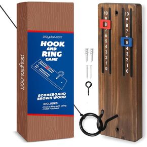 العب لعبة Platoon Hook and Ring Toss - لعبة Ring Toss Bar للبالغين، لعبة الرمي الخشبية للبالغين - مثالية للمنزل، والأقبية، والحانات، والهدايا للرجال