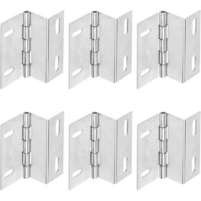 6 Pcs 4" Half-Surface Hinges Chest Hinges, 304 Stainless Steel Offset Door Hinge expandable door hinges Shutter Hinges Semi-Concealed Three Fold Retro Hinges for Door, Cabinet, Furniture