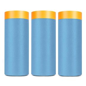 Pre-Taped Painters Plastic Automotive Masking Film,3 Rolls No Residue Painters Plastic Protective Film Roll for Painting - Plastic Paint Tape and Drape (5ftx65ft)