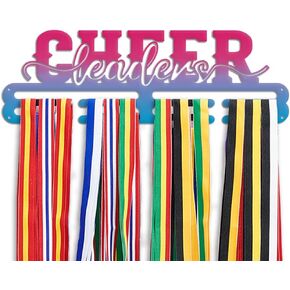 PH PandaHall Cheer Medal Hanger Display, Iron Cheer Medal Holder Cheerleader Hanger Award Ribbon Medal Rack Wall Mount Medal Holder Display for Over 60 Sports Medals Basketball Soccer Cheerleading