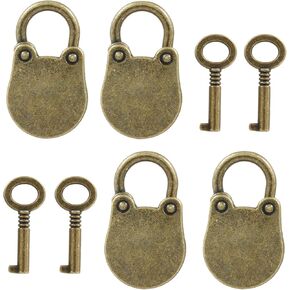 Luomorgo 15 Pcs Antique Bronze Padlock, Vintage Padlocks Retro Metal Lock and Key, Mini Antique Diary Lock for Small Chest, Box, Notebook, Luggage