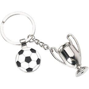 Soccer Football Gifts Keychain for Mom Dad Birthday Gifts for Soccer Players Gifts for Women Men Soccer Lovers Fans Gifts for Football Championship Trophy Keychain
