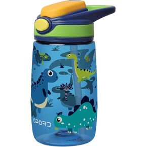 Opard Kids Water Bottle, BPA Free Tritan 13.5oz Water Bottle with Leakproof Lid, Straw & Carrying Loop for Toddlers