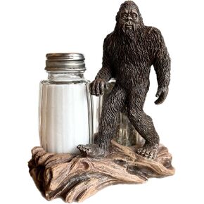 Legendary Walking Bigfoot Sasquatch Yeti Rustic Salt and Pepper Shaker Set - Glass Shakers Cabin Lodge Mountain Art Decor