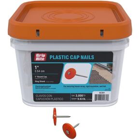 Grip Rite, Size, No Color GCB1 1-Inch Round Plastic Cap, 3,000 Count
