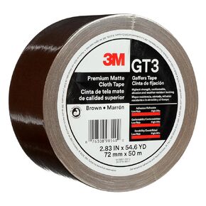 3M Premium Matte Cloth (Gaffers) Tape GT3, Black, 72 mm x 50 m, 11 mil