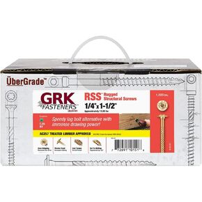 GRK 10151 1/4" x 1-1/2" RSS™ RUGGED STRUCTURAL SCREWS 1000 Count