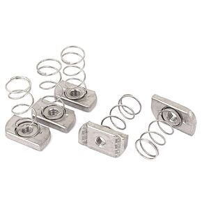 sourcingmap M8 304 Stainless Steel Long Spring Channel Nuts 5pcs