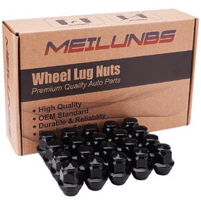 Set of 20 Large Acorn Seat Wheel Lug Nuts, M14x1.5 Closed End One-Piece for Ford F-150, Grand Cherokee, Wrangler, Mustang, Camaro, RAM 1500(Chrome)
