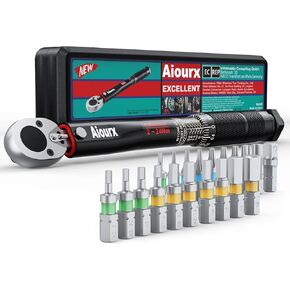 1/2 Inch Drive Click Torque Wrench Set 8-168 ft.-lb. / 10.8-227.8 Nm 3 Pieces Black