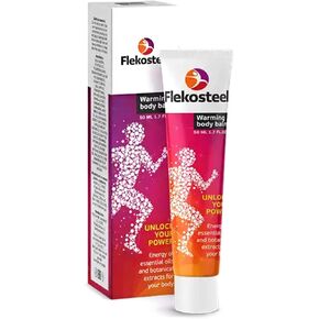 FLEKOSTEEL Body Warming Balm Relief from HIGH Muscle and Joint Load DISCOMFORT. Original Guaranteed from Russia with Hologram. (3 X 50 ML)