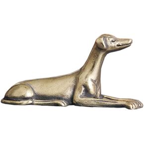 Brass Greyhound Figurine Handmade Vintage Miniature Lucky Solid Animal Dog Statue for Pet Enthusiasts - Home Décor Accent