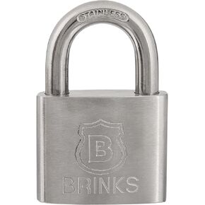 BRINKS - 50mm Commercial Solid Stainless Steel Keyed Padlock - Stainless Steel Body with Stainless Steel Shackle
