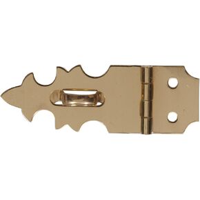 The Hillman Group 851421 5/8 x 1-7/8-Inch Solid Brass Decorative Mini Hasp, Bright, Brass Finish