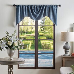 Martha Stewart Naples Chenille Solid Window Curtain Valance, Natural
