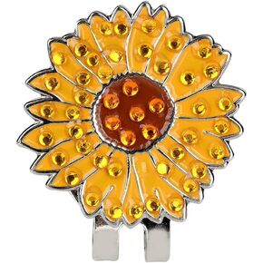 Vbest life Cute Pattern Golfball Hat Clip with Detachable Magnetic Ball Marker Golfball Accessory for Women Kids (Chrysanthemum)