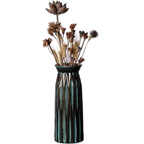 Black Antique Vase, 12 Inches Elegant Vintage Glass Vase Rustic European Unique Chic Style for Tabletop, Kitchen, Office, Living Room Decoration