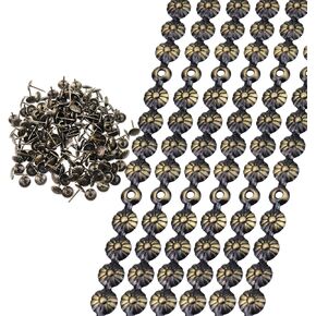 Upholstery Tacks Strips,10 Meters Dia.11mm Decorative Nail Strips/Nailhead Trims,Upholstery Sofa Tacks with Loosing Tacks -Bright Silver