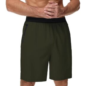 GYMELITE Men's Workout Running Shorts Gym Athletic Shorts 7'' Inseam Quick Dry Lightweight Shorts Sports with Zipper Pockets